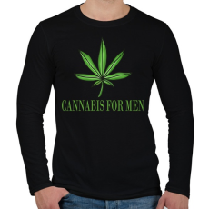 PRINTFASHION Cannabis for men - Férfi hosszú ujjú póló - Fekete