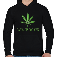 PRINTFASHION Cannabis for men - Férfi kapucnis pulóver - Fekete férfi pulóver, kardigán