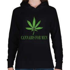 PRINTFASHION Cannabis for men - Női kapucnis pulóver - Fekete