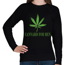 PRINTFASHION Cannabis for men - Női pulóver - Fekete női pulóver, kardigán