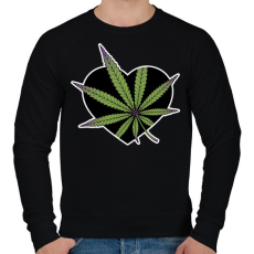 PRINTFASHION cannabis heart-01 - Férfi pulóver - Fekete