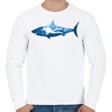 PRINTFASHION Cápa és búvár - Férfi pulóver - Fehér