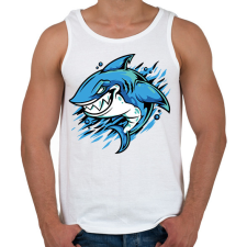 PRINTFASHION Cápa - Férfi atléta - Fehér atléta, trikó