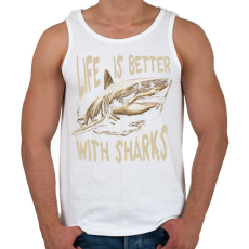 PRINTFASHION Cápa - Férfi atléta - Fehér