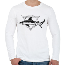 PRINTFASHION Cápa - Férfi hosszú ujjú póló - Fehér férfi póló