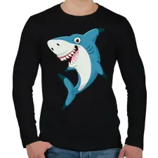 PRINTFASHION cápa - Férfi hosszú ujjú póló - Fekete férfi póló