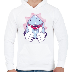 PRINTFASHION Cápa - Férfi kapucnis pulóver - Fehér