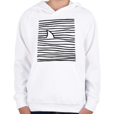 PRINTFASHION Cápa közeleg - Gyerek kapucnis pulóver - Fehér gyerek pulóver, kardigán
