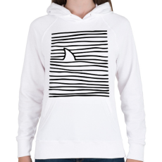 PRINTFASHION Cápa közeleg - Női kapucnis pulóver - Fehér