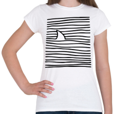 PRINTFASHION Cápa közeleg - Női póló - Fehér