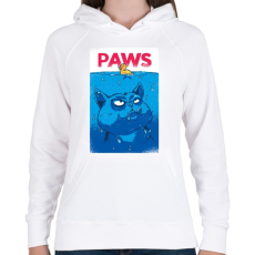 PRINTFASHION Cápa macska - Női kapucnis pulóver - Fehér