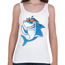 PRINTFASHION Cápa  - Női atléta - Fehér női trikó