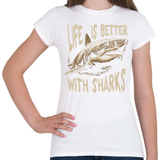 PRINTFASHION Cápa - Női póló - Fehér