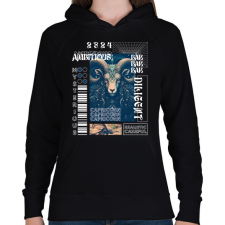 PRINTFASHION Capicorn - Streetwear style - Női kapucnis pulóver - Fekete női pulóver, kardigán
