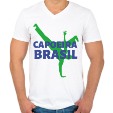 PRINTFASHION CAPOEIRA BRASIL - Férfi V-nyakú póló - Fehér férfi póló