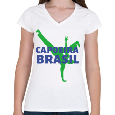 PRINTFASHION CAPOEIRA BRASIL - Női V-nyakú póló - Fehér női póló