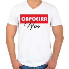 PRINTFASHION Capoeira hero - Férfi V-nyakú póló - Fehér