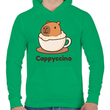 PRINTFASHION Cappyccino - Férfi kapucnis pulóver - Zöld férfi pulóver, kardigán