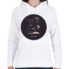 PRINTFASHION Capricorn - Bak - Női kapucnis pulóver - Fehér női pulóver, kardigán
