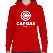 PRINTFASHION Capsule Corp - Női kapucnis pulóver - Piros női pulóver, kardigán