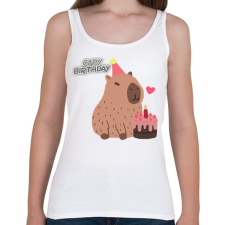 PRINTFASHION Capy bday - Női atléta - Fehér női trikó