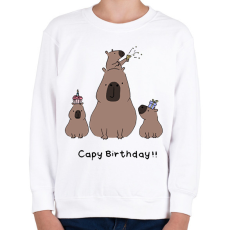 PRINTFASHION Capy birthday - Gyerek pulóver - Fehér