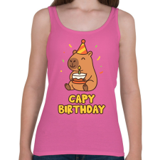 PRINTFASHION Capy birthday - Női atléta - Rózsaszín női trikó