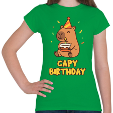 PRINTFASHION Capy birthday - Női póló - Zöld női póló