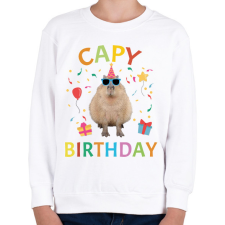 PRINTFASHION Capy Birthday party - Gyerek pulóver - Fehér gyerek pulóver, kardigán