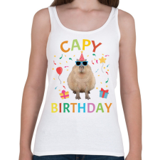 PRINTFASHION Capy Birthday party - Női atléta - Fehér női trikó