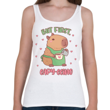 PRINTFASHION Capy-ccino - Női atléta - Fehér női trikó