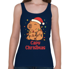 PRINTFASHION Capy Christmas - Női atléta - Sötétkék