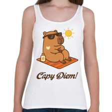 PRINTFASHION Capy Diem - Női atléta - Fehér női trikó