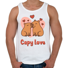 PRINTFASHION Capy love - Férfi atléta - Fehér