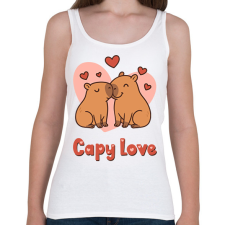 PRINTFASHION Capy love - Női atléta - Fehér női trikó