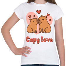PRINTFASHION Capy love - Női póló - Fehér női póló