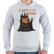 PRINTFASHION Capy of the Rings - Férfi kapucnis pulóver - Sport szürke férfi pulóver, kardigán