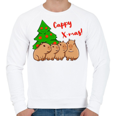 PRINTFASHION Capy xmas - Férfi pulóver - Fehér