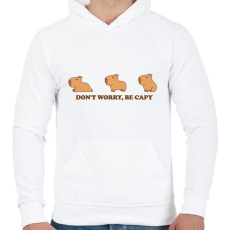 PRINTFASHION Capybara 02 - Férfi kapucnis pulóver - Fehér