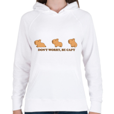 PRINTFASHION Capybara 02 - Női kapucnis pulóver - Fehér női pulóver, kardigán