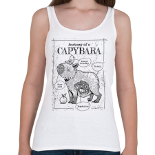 PRINTFASHION Capybara anatómia - Női atléta - Fehér női trikó
