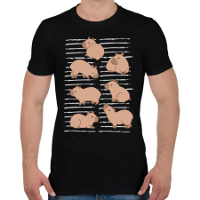 PRINTFASHION Capybara áradat - Férfi póló - Fekete férfi póló