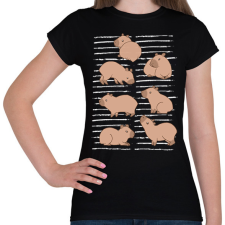 PRINTFASHION Capybara áradat - Női póló - Fekete női póló