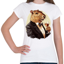 PRINTFASHION Capybara borral - Női póló - Fehér női póló