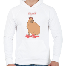 PRINTFASHION Capybara - Capycorn #2 - Férfi kapucnis pulóver - Fehér