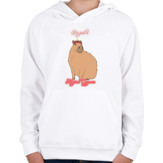 PRINTFASHION Capybara - Capycorn #2 - Gyerek kapucnis pulóver - Fehér