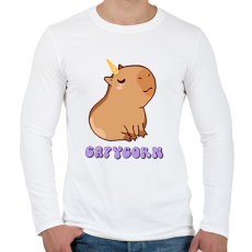 PRINTFASHION Capybara - Capycorn - Férfi hosszú ujjú póló - Fehér