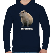 PRINTFASHION Capybara család - Daddybara - Férfi kapucnis pulóver - Sötétkék férfi pulóver, kardigán