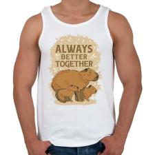 PRINTFASHION Capybara család - Férfi atléta - Fehér atléta, trikó