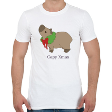PRINTFASHION capybara család - koszorú - Férfi póló - Fehér